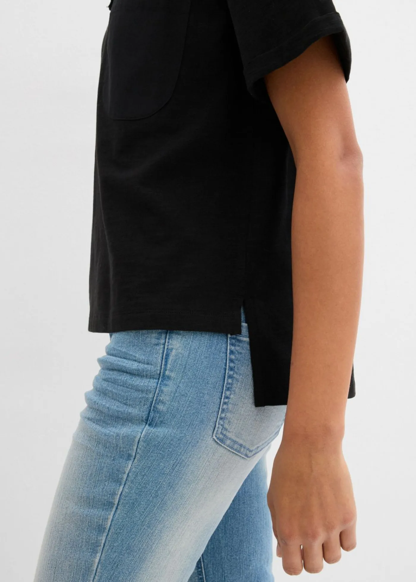 bonprix bonprix Camiseta oversize de algodón puro Negro Hot