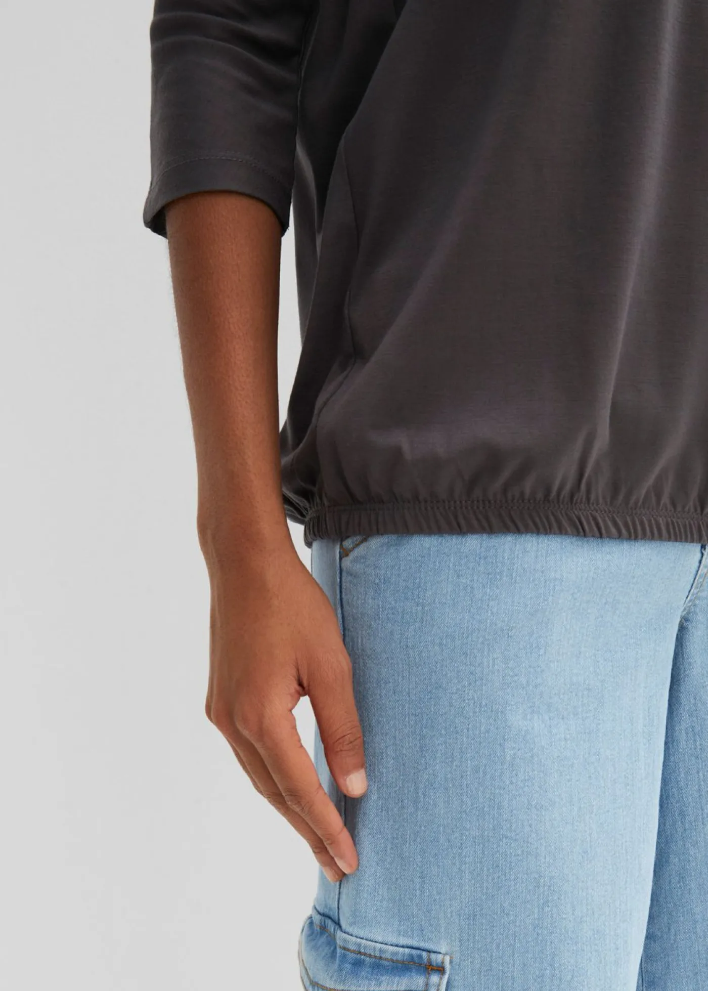 bonprix bonprix Camiseta oversize de mezcla de viscosa pizarra Outlet
