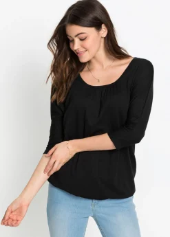 bonprix bonprix Camiseta oversize de mezcla de viscosa Negro Best
