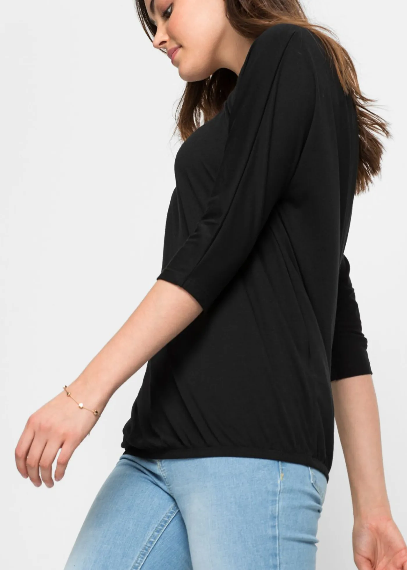 bonprix bonprix Camiseta oversize de mezcla de viscosa Negro Best