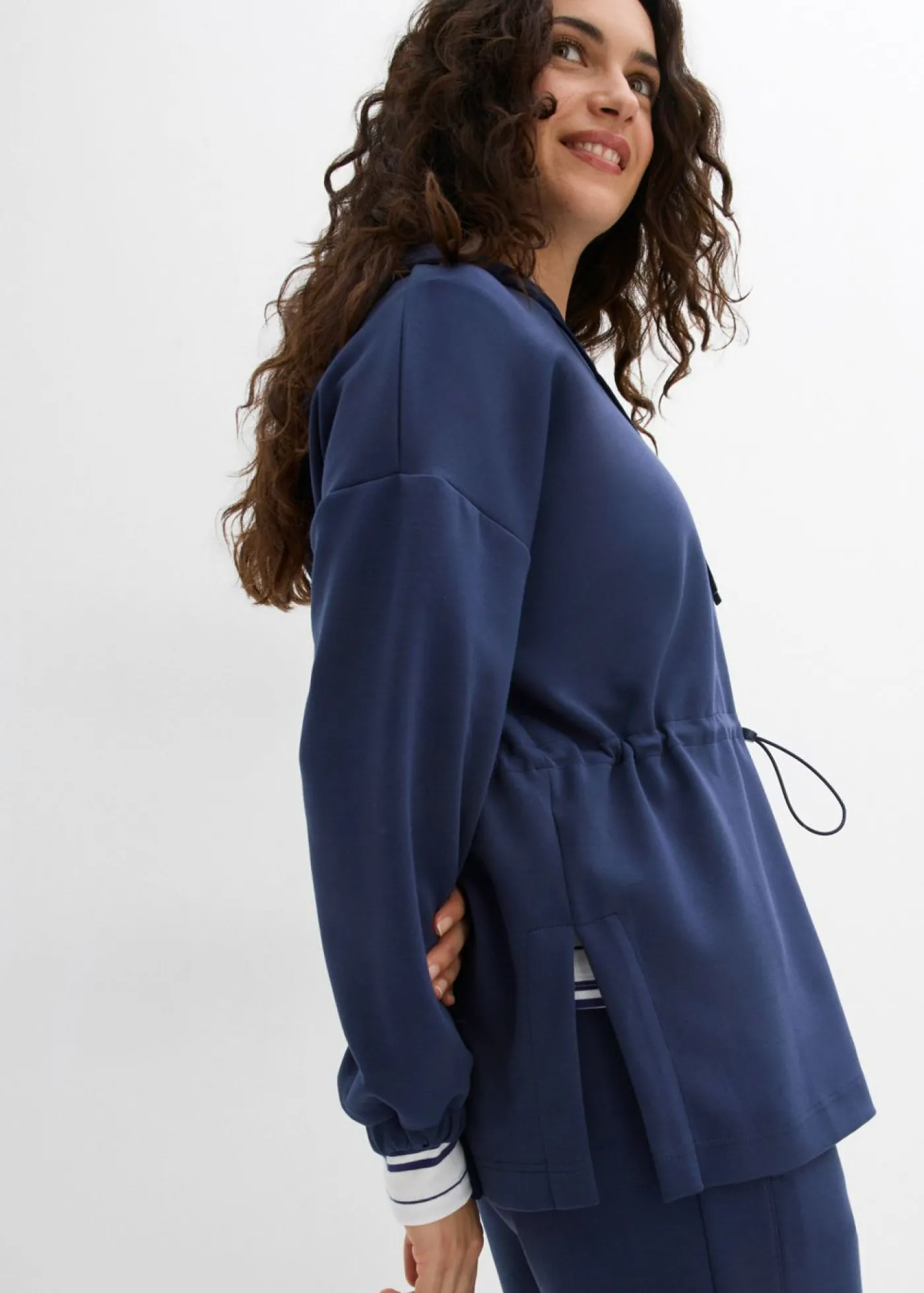 bonprix bonprix Camiseta oversize de neopreno suave Azul marino Clearance
