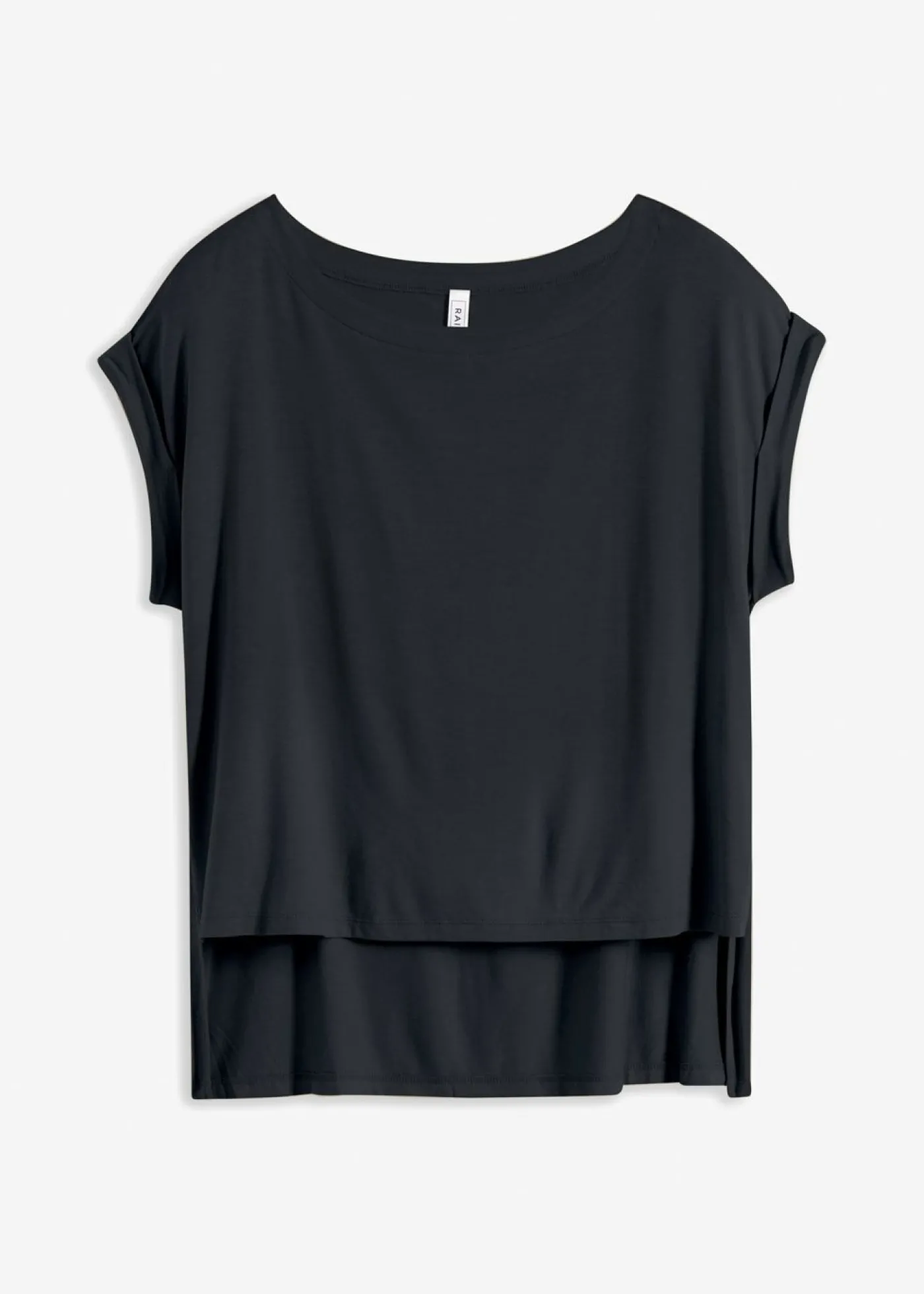bonprix bonprix Camiseta oversize de viscosa fluida Negro Hot