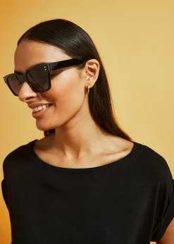 bonprix bonprix Camiseta oversize de viscosa fluida Negro Hot