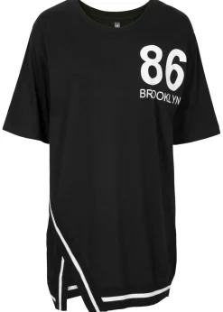 bonprix bonprix Camiseta oversize en mezcla de viscosa suave Negro