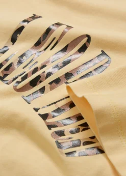 bonprix bonprix Camiseta oversize en suave mezcla de algodón Amarillo claro estampado Outlet