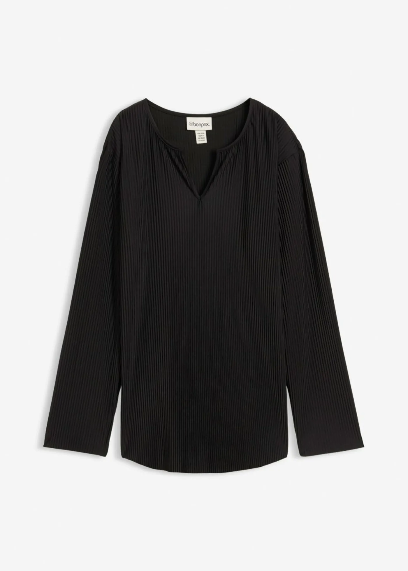 bonprix bonprix Camiseta plisada Negro Discount