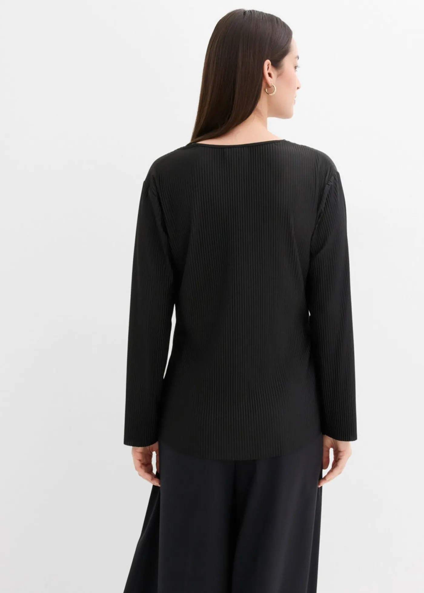 bonprix bonprix Camiseta plisada Negro Discount
