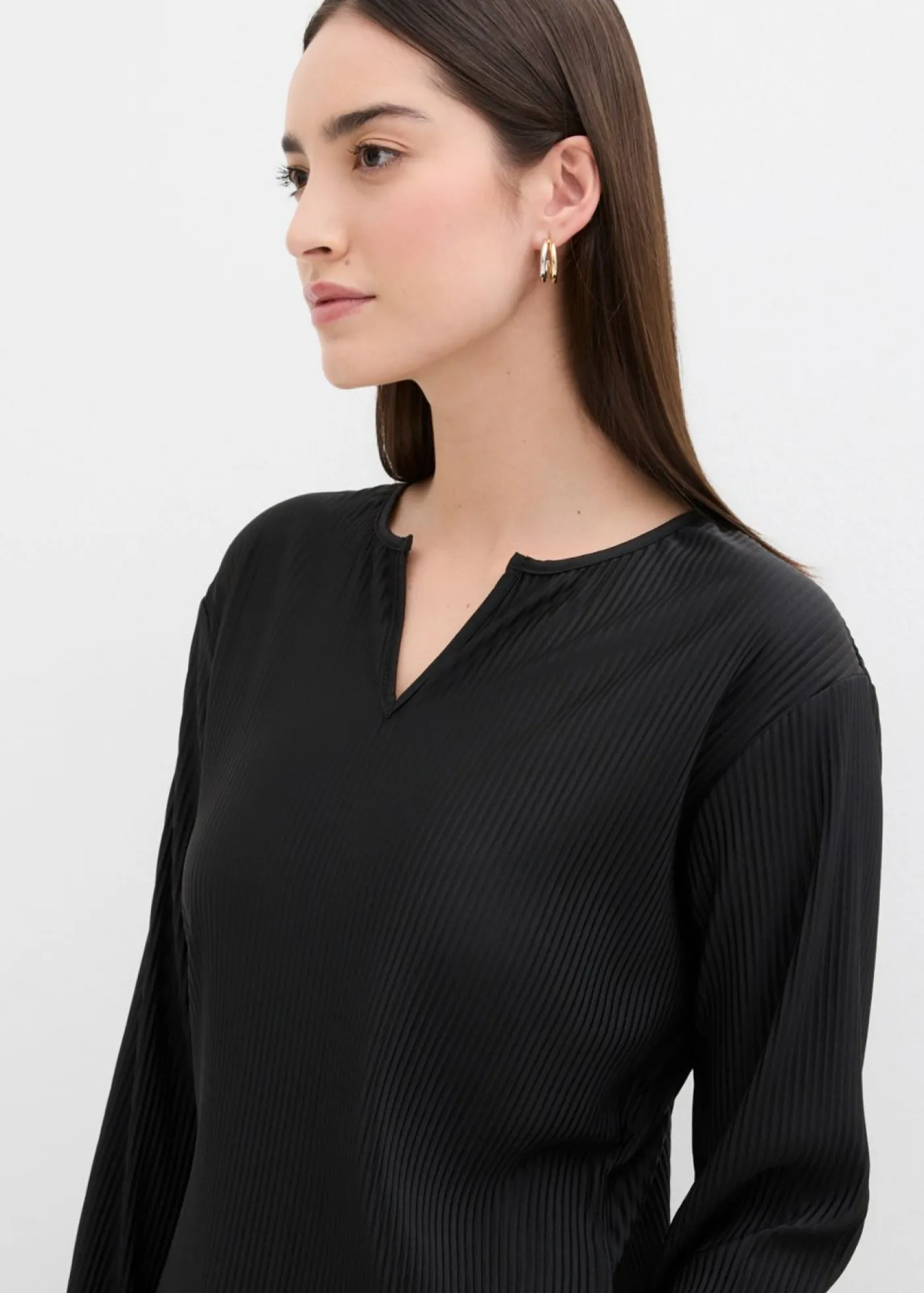 bonprix bonprix Camiseta plisada Negro Discount