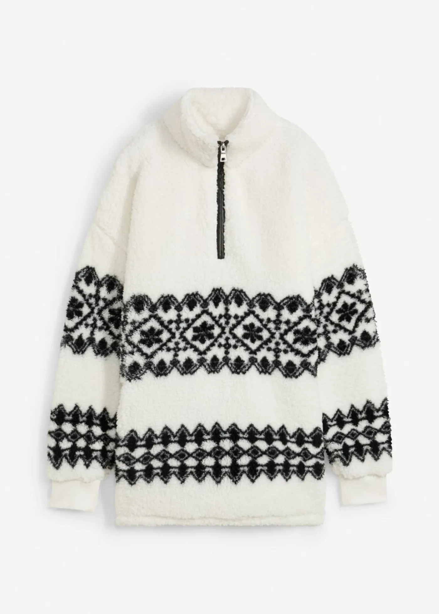 bonprix bonprix Camiseta polar Blanco lana-negro New