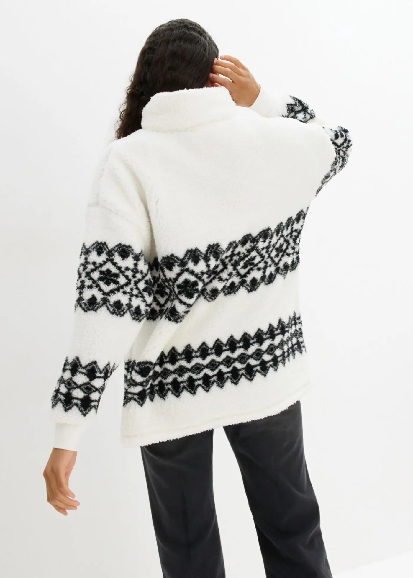 bonprix bonprix Camiseta polar Blanco lana-negro New