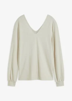 bonprix bonprix Camiseta polar con perlas Crudo Hot