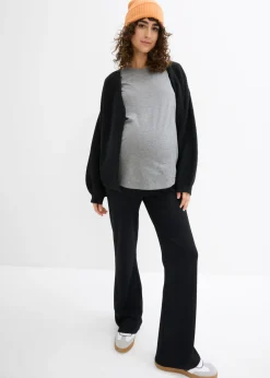 bonprix bonprix Camiseta premamá de algodón orgánico con una discreta función de lactancia gris oscuro moteado Online