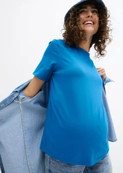 bonprix bonprix Camiseta premamá de algodón orgánico (2 unidades) amarillo claro/azul glaciar