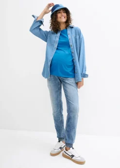 bonprix bonprix Camiseta premamá de algodón orgánico (2 unidades) amarillo claro/azul glaciar