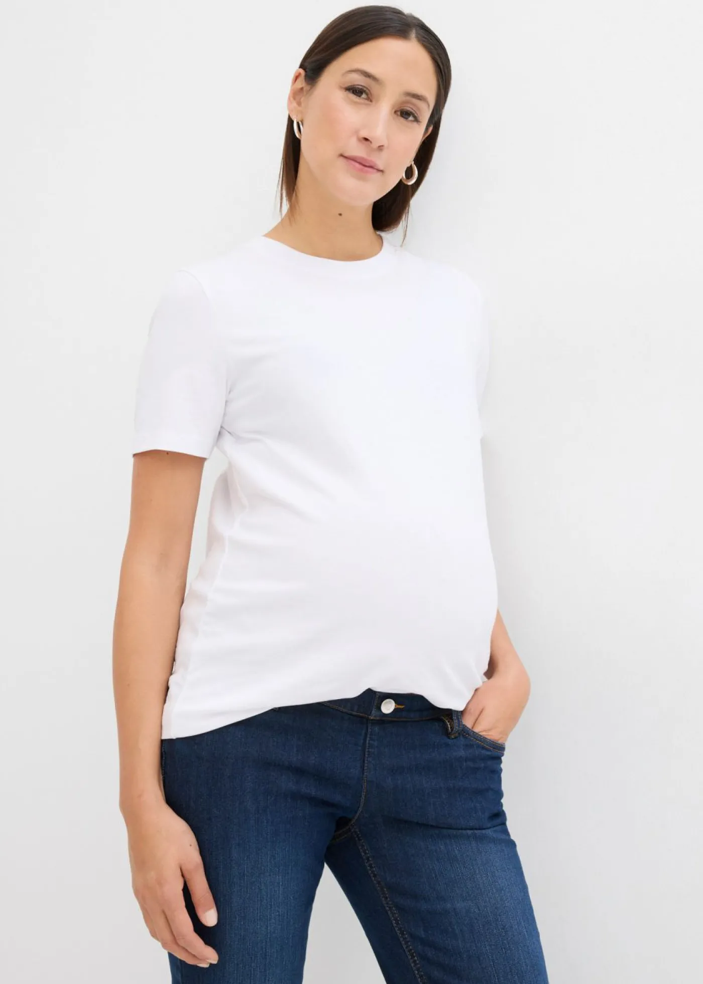 bonprix bonprix Camiseta premamá de algodón orgánico (2 unidades) Negro-blanco Best