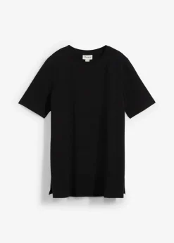bonprix bonprix Camiseta premamá y de lactancia 2 en 1 de algodón orgánico con aberturas laterales Negro Sale