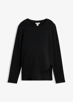 bonprix bonprix Camiseta premamá y de lactancia 2 en 1 de algodón orgánico Negro Hot