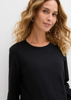 bonprix bonprix Camiseta premamá y de lactancia 2 en 1 de algodón orgánico Negro Hot