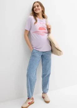 bonprix bonprix Camiseta premamá y de lactancia 2 en 1 de algodón orgánico lila pastel Hot
