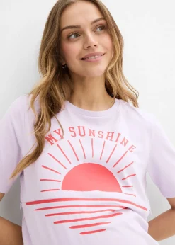 bonprix bonprix Camiseta premamá y de lactancia 2 en 1 de algodón orgánico lila pastel Hot