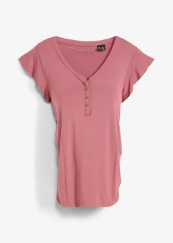 bonprix bonprix Camiseta premamá/de lactancia con viscosa sostenible Granate suave Clearance