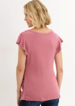 bonprix bonprix Camiseta premamá/de lactancia con viscosa sostenible Granate suave Clearance