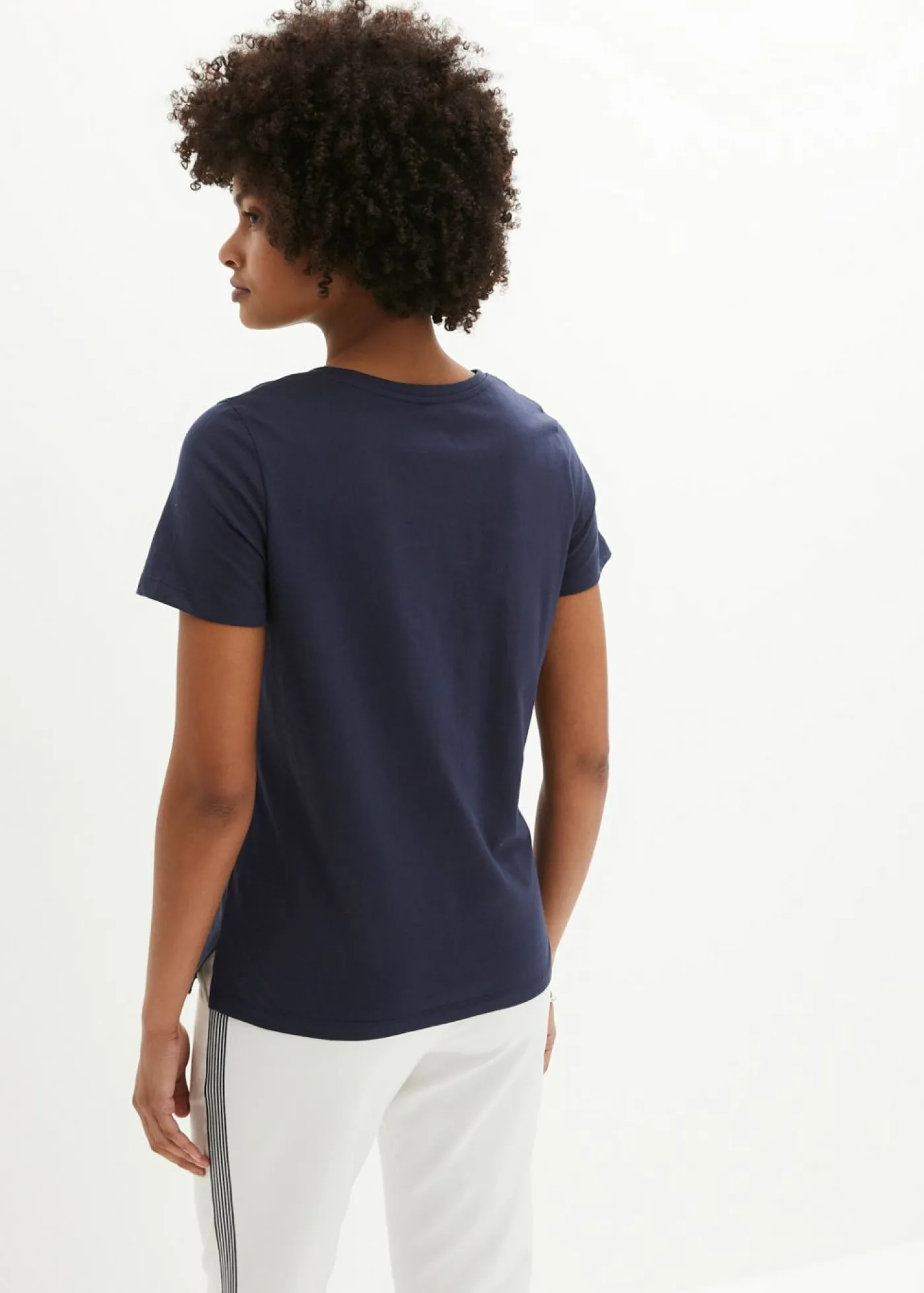 bonprix bonprix Camiseta Sea Love Azul marino-blanco crema estampado Sale