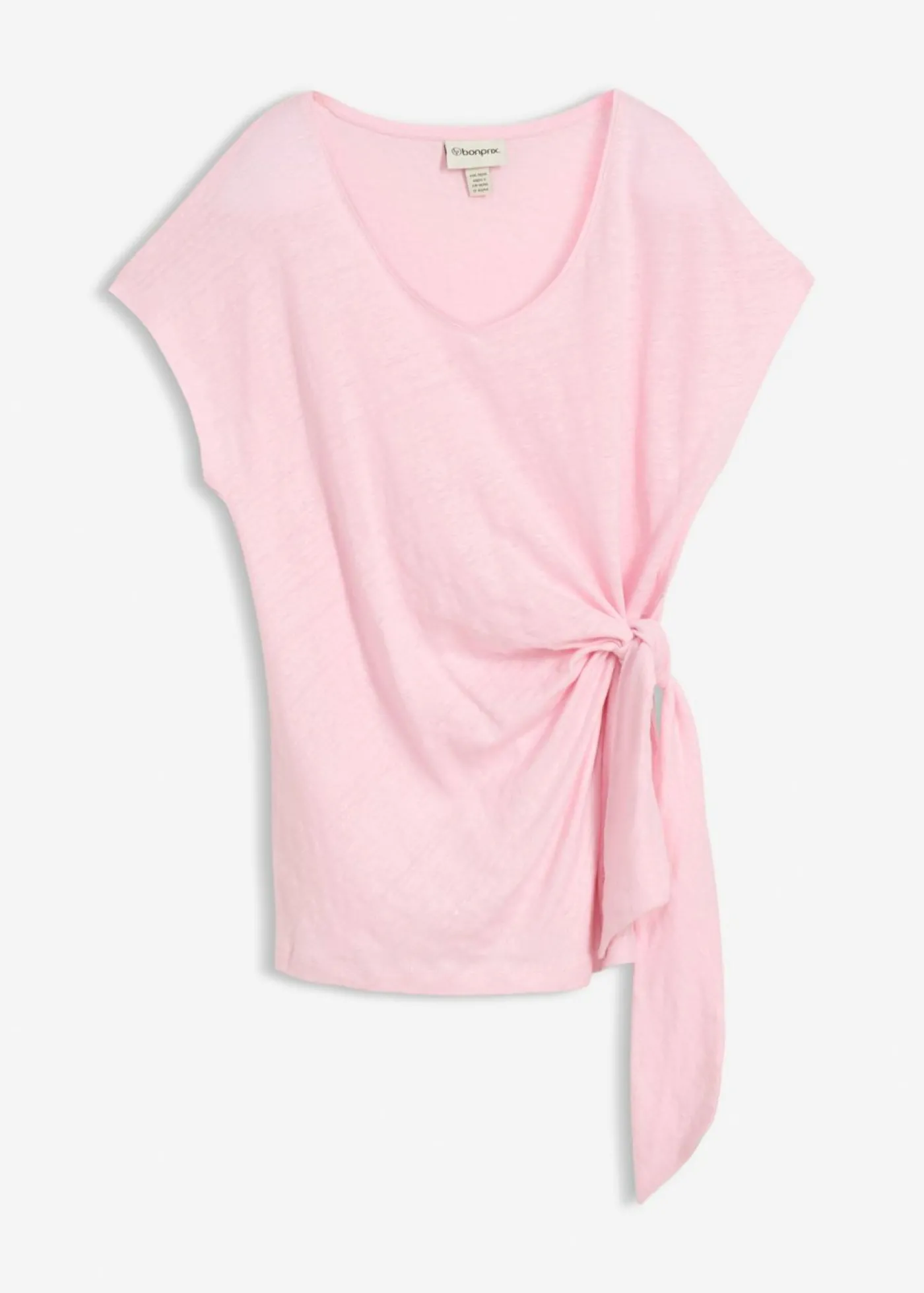 bonprix bonprix Camiseta sin mangas de lino puro rosa cristal Outlet