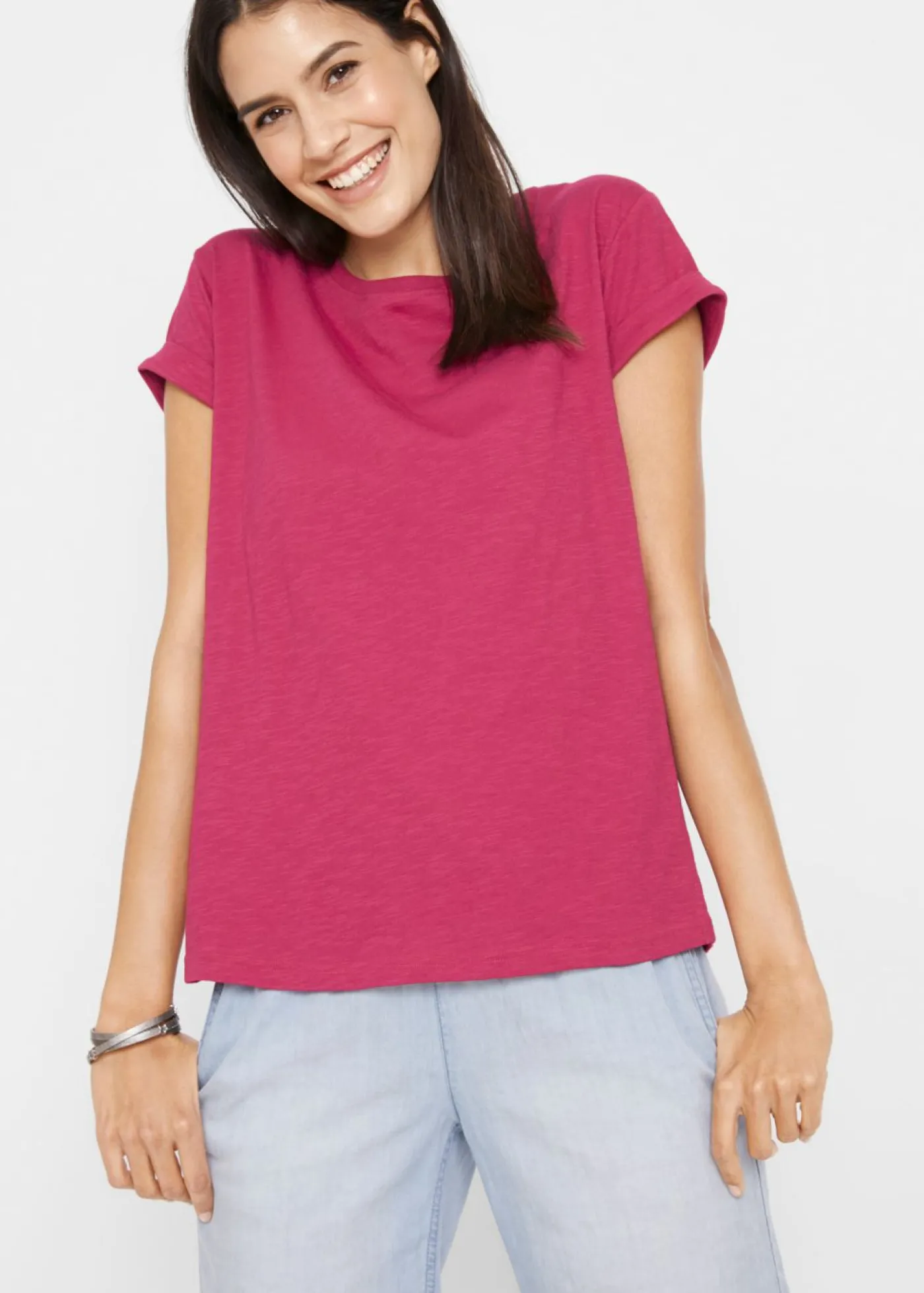 bonprix bonprix Camiseta tipo boxy fucsia Hot