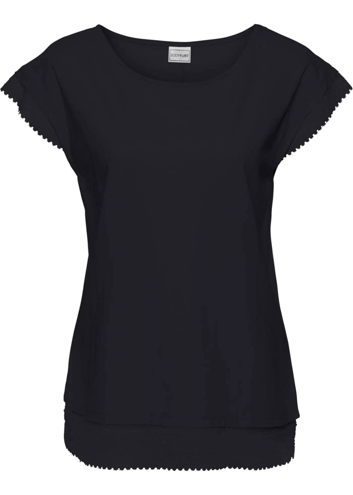 bonprix bonprix Camiseta tipo boxy de algodón Negro Outlet