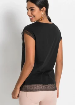bonprix bonprix Camiseta tipo boxy de algodón Negro Outlet