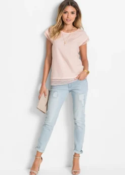 bonprix bonprix Camiseta tipo boxy de algodón Rosa