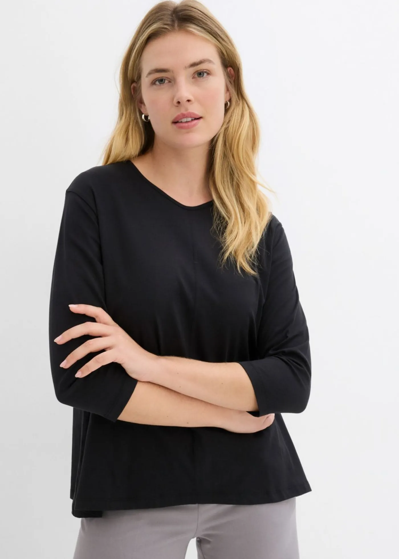 bonprix bonprix Camiseta tipo boxy de algodón orgánico Negro