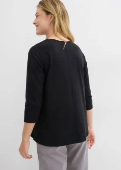 bonprix bonprix Camiseta tipo boxy de algodón orgánico Negro