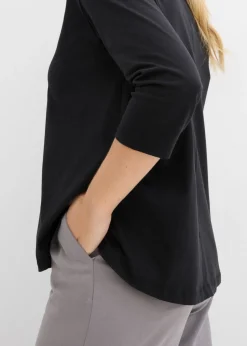 bonprix bonprix Camiseta tipo boxy de algodón orgánico Negro