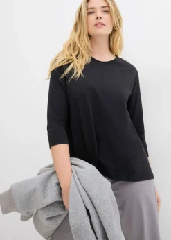 bonprix bonprix Camiseta tipo boxy de algodón orgánico Negro