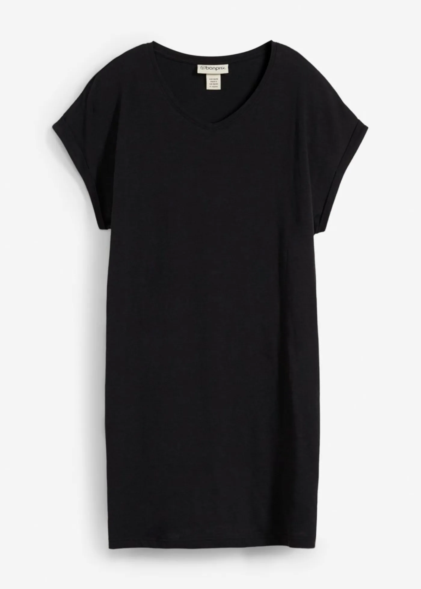 bonprix bonprix Camiseta tipo boxy de algodón orgánico puro Negro Outlet