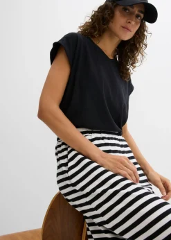 bonprix bonprix Camiseta tipo boxy de algodón orgánico puro Negro Outlet