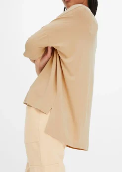 bonprix bonprix Camiseta tipo boxy de mezcla de viscosa suave Café con leche Best