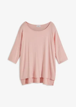 bonprix bonprix Camiseta tipo boxy de mezcla de viscosa suave rosa pastel Hot
