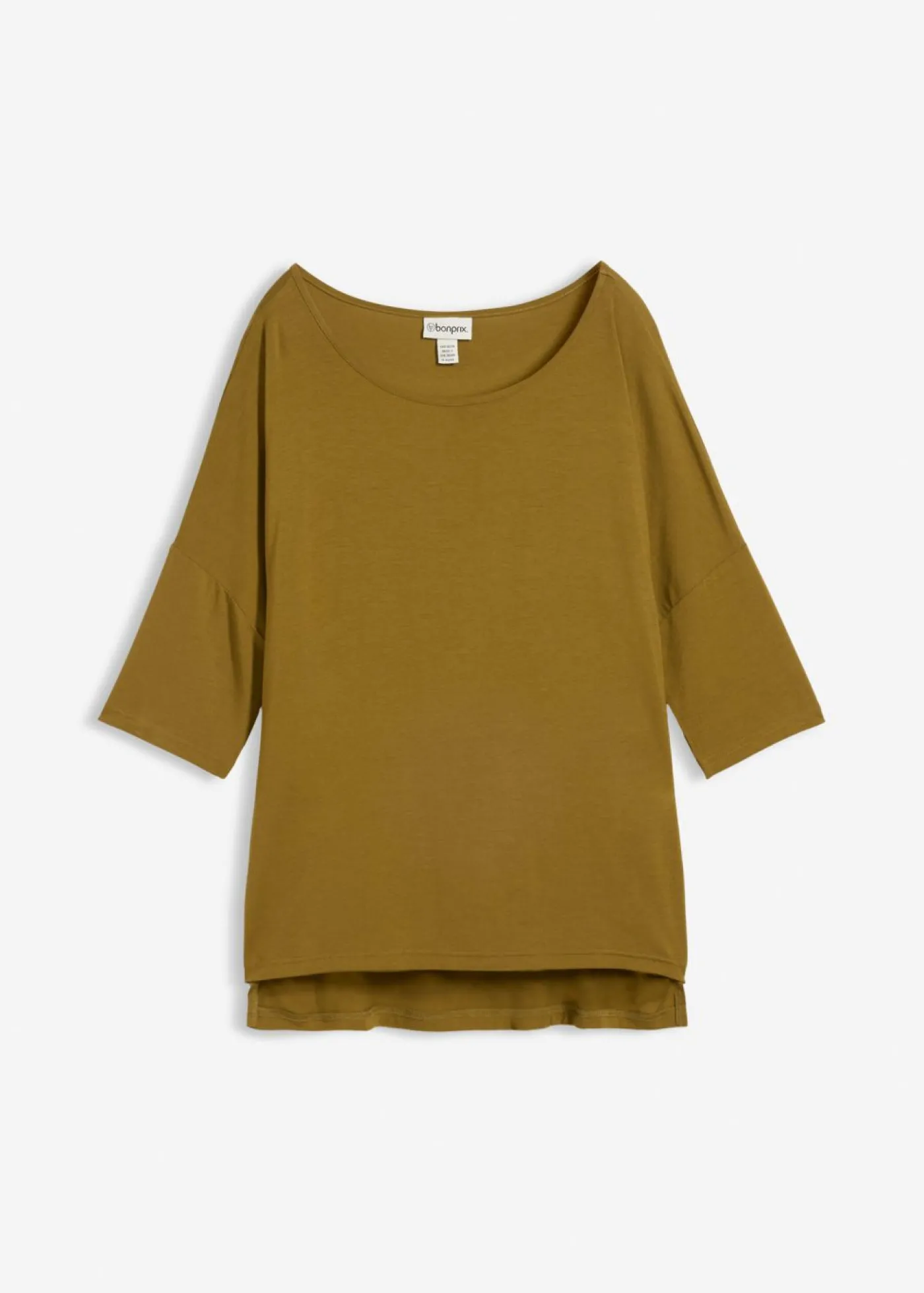 bonprix bonprix Camiseta tipo boxy de mezcla de viscosa suave Verde-natural Sale
