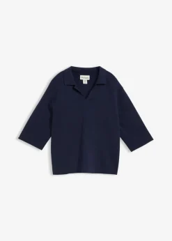 bonprix bonprix Camiseta tipo polo de punto Azul marino Online