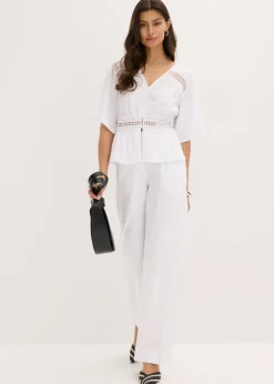 bonprix bonprix Camiseta tipo túnica con encaje Blanco New