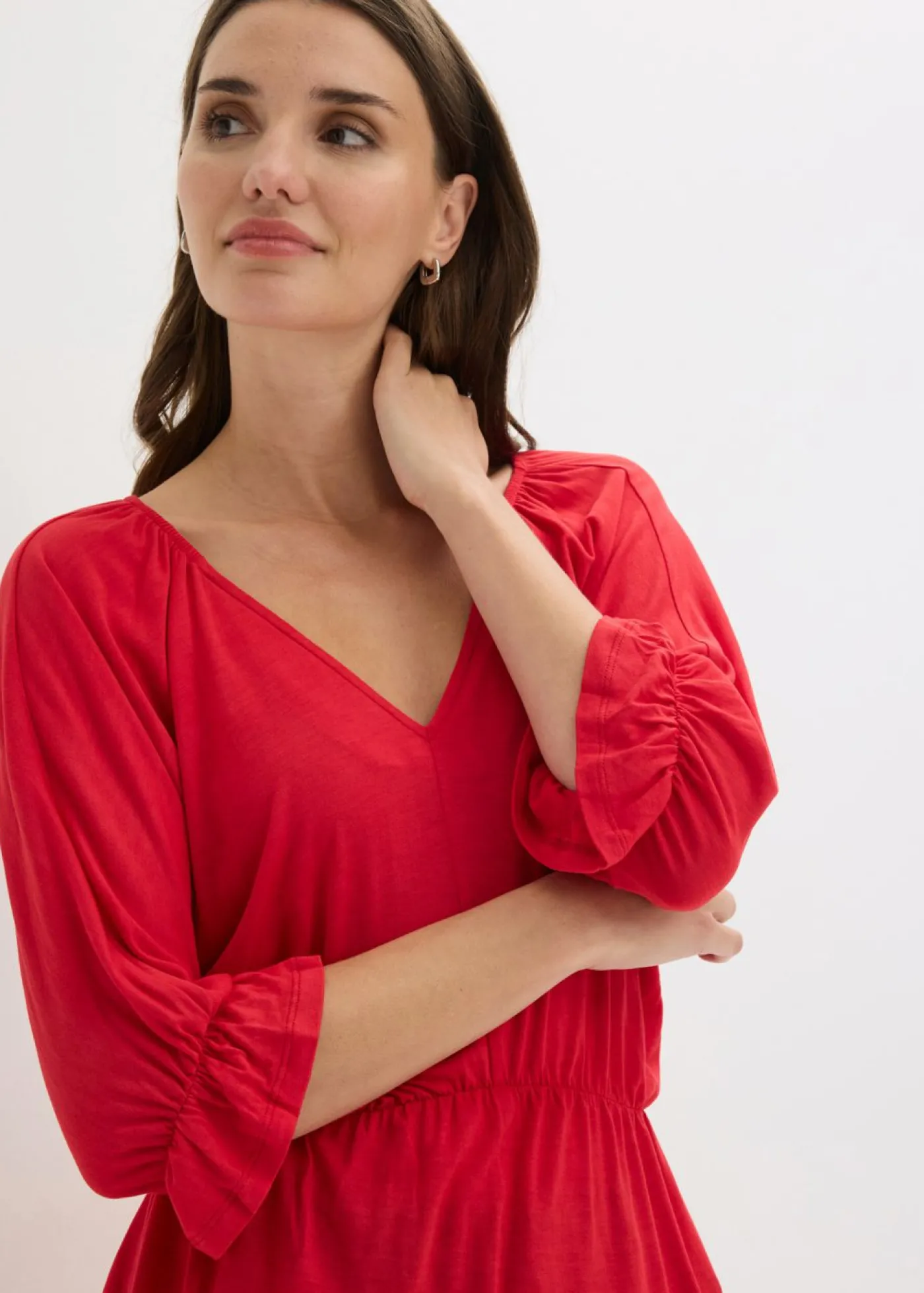 bonprix bonprix Camiseta tipo túnica en mezcla de viscosa fresa Hot