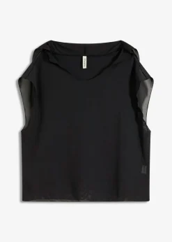bonprix bonprix Camiseta transparente con capucha para la playa Negro Best