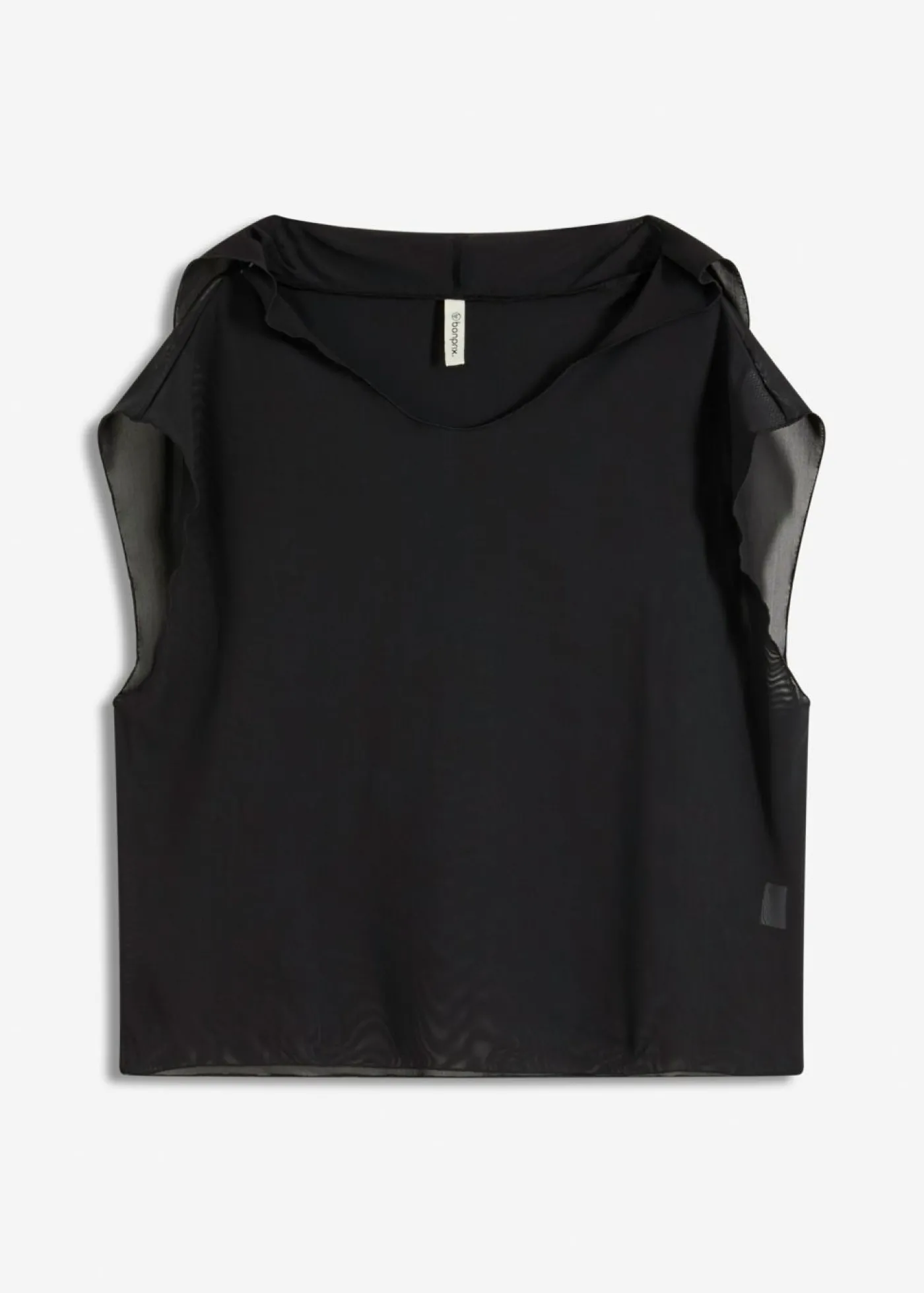 bonprix bonprix Camiseta transparente con capucha para la playa Negro Best