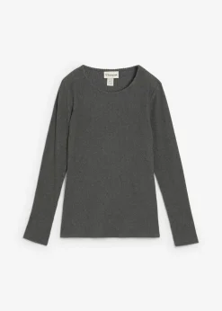 bonprix bonprix Camiseta térmica de canalé gris jaspeado moteado Clearance