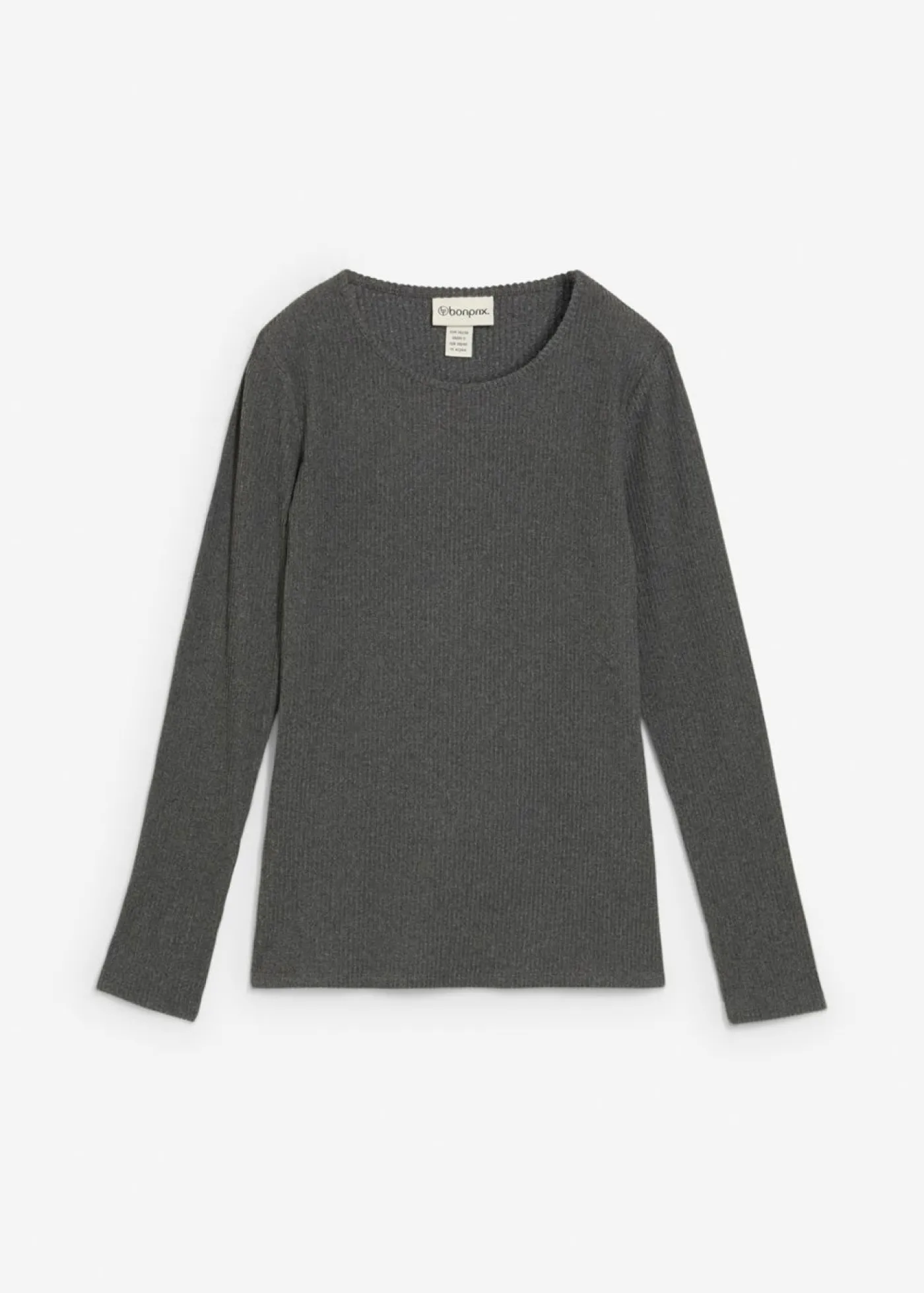 bonprix bonprix Camiseta térmica de canalé gris jaspeado moteado Clearance