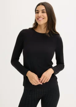bonprix bonprix Camiseta térmica ligera de manga larga Negro Sale