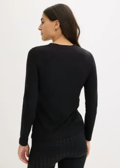 bonprix bonprix Camiseta térmica ligera de manga larga Negro Sale